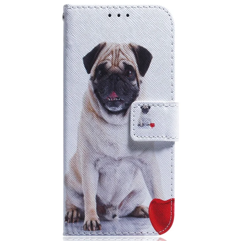 Anti-Drop Cover for Huawei nova Y61 4G / Enjoy 50z 4G PU Leather Pattern Printing Phone Case Wallet Stand Shell - Pug