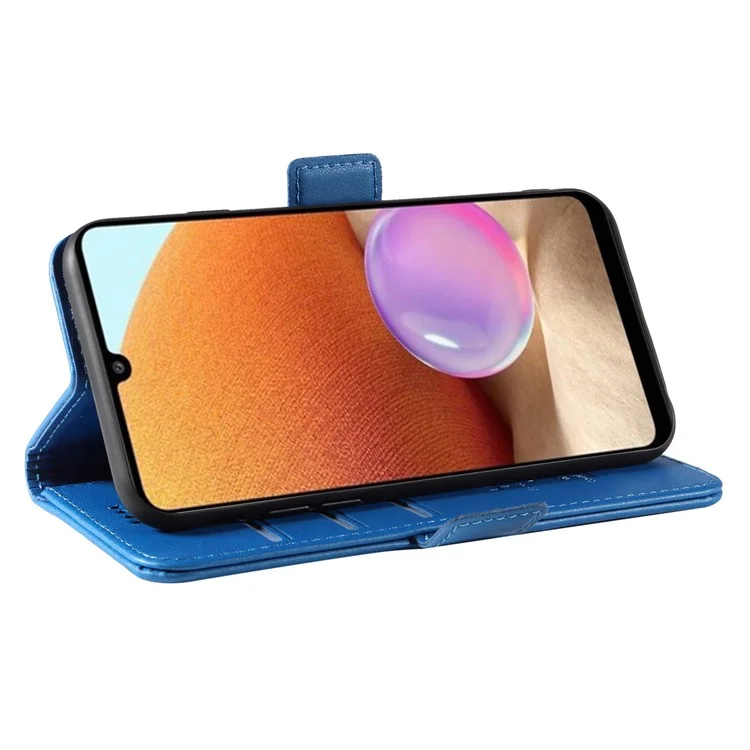 YIKATU YK-003 Stand Shell für Samsung Galaxy A32 5G / M32 5G Magnetisches Telefon-Geldbörsen-Lederetui Sturzsicherer Deckel - Himmelblau