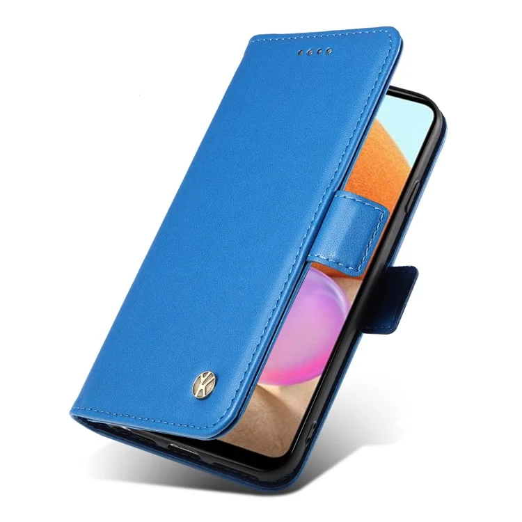 YIKATU YK-003 Stand Shell für Samsung Galaxy A32 5G / M32 5G Magnetisches Telefon-Geldbörsen-Lederetui Sturzsicherer Deckel - Himmelblau
