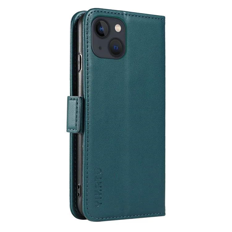 YIKATU YK-003 For iPhone 13 6.1 inch Magnetic Folio Flip Wallet Cover PU Leather Stand Phone Case - Green