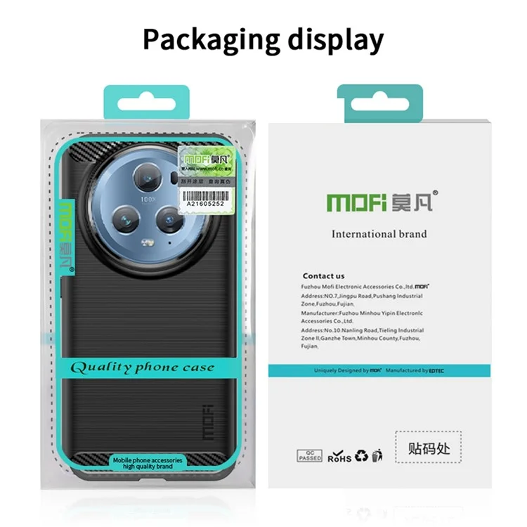 MOFI JK TPU Series-1 Pour Honor Magic5 Pro Antichoc Carbone Fibre Souple TPU Étui de Téléphone Brossé Couverture - Noir