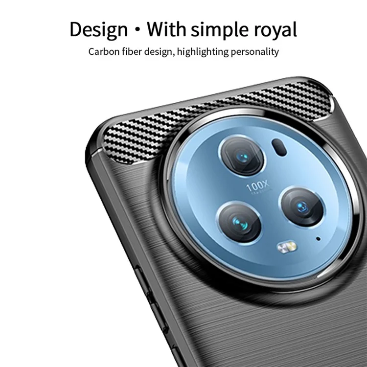 MOFI JK TPU Series-1 Pour Honor Magic5 Pro Antichoc Carbone Fibre Souple TPU Étui de Téléphone Brossé Couverture - Noir