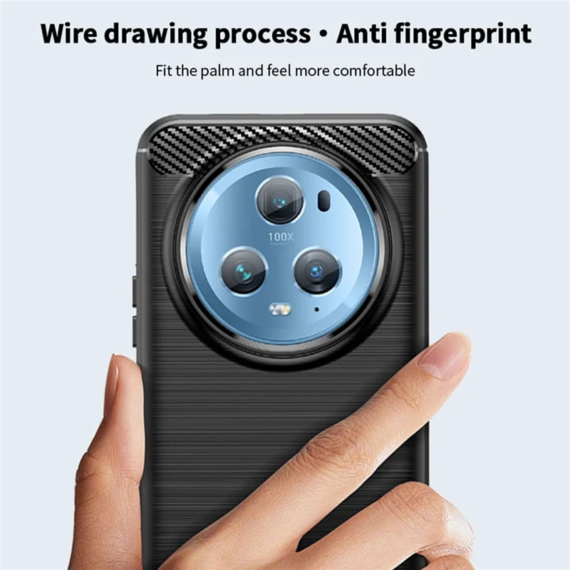 MOFI JK TPU Series-1 For Honor Magic5 Pro Drop-proof Carbon Fiber Soft TPU Phone Case Brushed Cover - Red