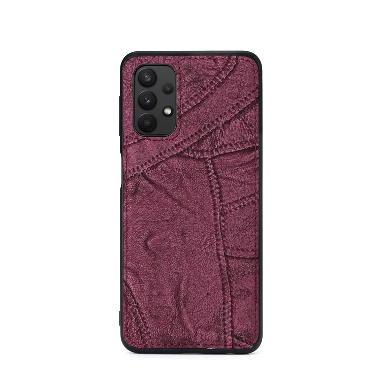 MEGSHI 004 Series Wallet Case for Samsung Galaxy A52 4G / 5G / A52s 5G , PU Leather Zipper Detachable Stand Phone Cover - Wine Red