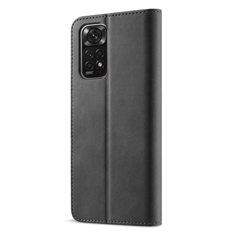 LC.IMEEKE para Xiaomi Redmi Note 12 Pro 4G / Note 11 Pro 4G (MediaTek) / Note 11 Pro 5G (Qualcomm) Funda de teléfono de cuero con textura de ternera, soporte y cartera - Negro