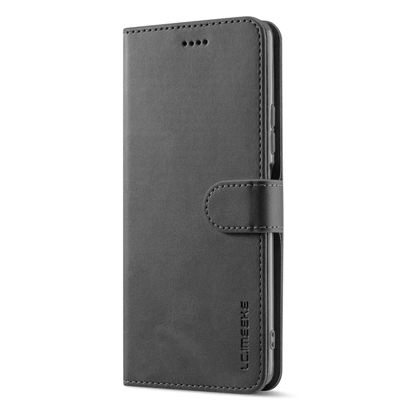 LC.IMEEKE para Xiaomi Redmi Note 12 Pro 4G / Note 11 Pro 4G (MediaTek) / Note 11 Pro 5G (Qualcomm) Funda de teléfono de cuero con textura de ternera, soporte y cartera - Negro