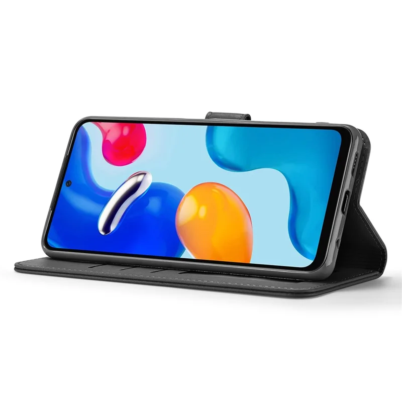 LC.IMEEKE para Xiaomi Redmi Note 12 Pro 4G / Note 11 Pro 4G (MediaTek) / Note 11 Pro 5G (Qualcomm) Funda de teléfono de cuero con textura de ternera, soporte y cartera - Negro