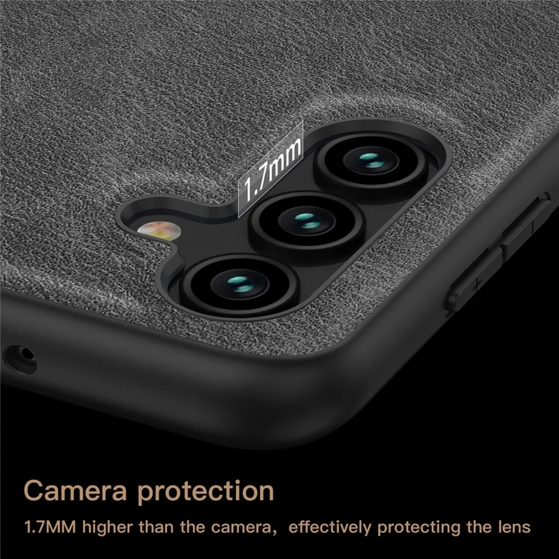 For Samsung Galaxy A24 4G (162.1 x 77.6 x 8.3mm) Vintage Phone Case PU Leather + TPU Scratch Resistant Back Cover - Black