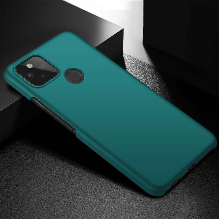 Для Google Pixel 5 Solid Color Anti-drop Phone Case Hard PC Protective Back Cover - Green