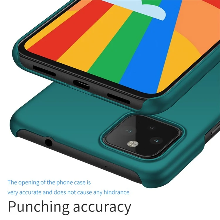 For Google Pixel 5a 5G Solid Color Phone Case Hard PC Anti-fingerprint Protective Back Cover - Black