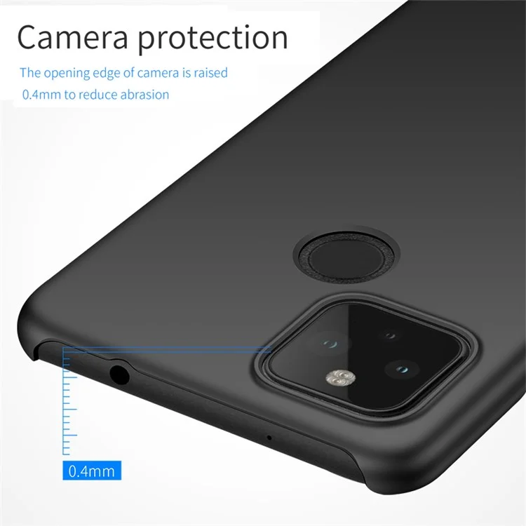 For Google Pixel 5a 5G Solid Color Phone Case Hard PC Anti-fingerprint Protective Back Cover - Blue