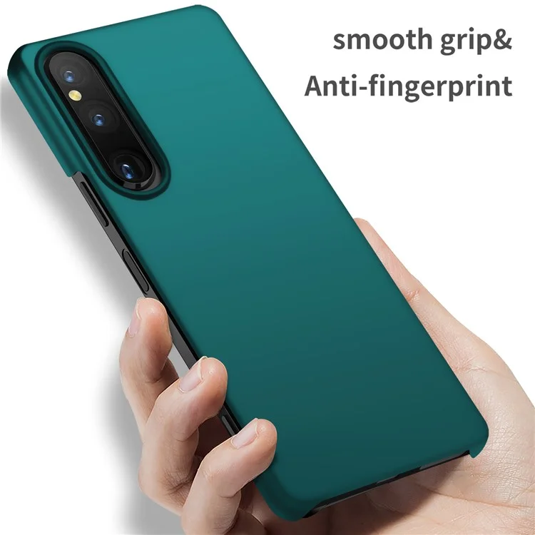 For Sony Xperia 1 V Solid Color Shockproof Phone Case Hard PC Cell Phone Cover - Green