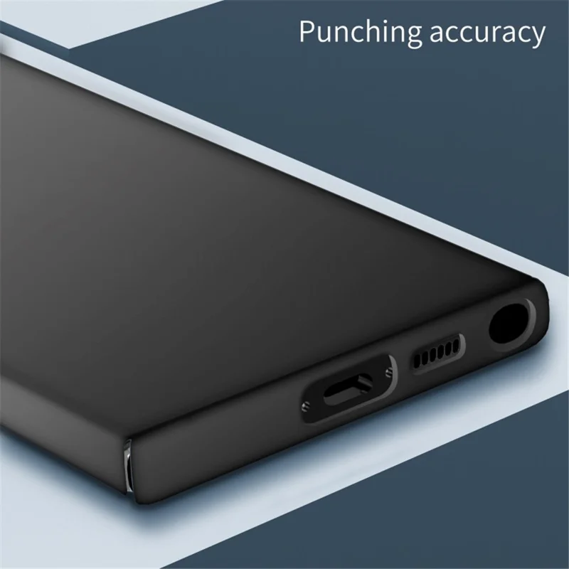 For Sony Xperia 1 V Solid Color Shockproof Phone Case Hard PC Cell Phone Cover - Black