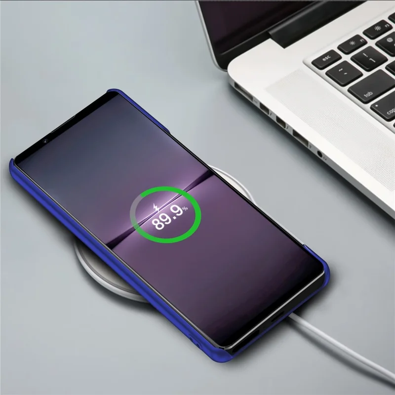 For Sony Xperia 1 V Solid Color Shockproof Phone Case Hard PC Cell Phone Cover - Black