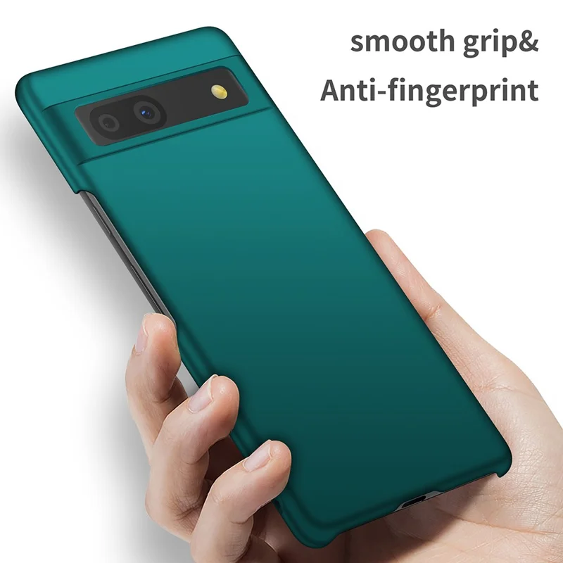 For Google Pixel 7a Solid Color Anti-drop Phone Case Anti-scratch Hard PC Phone Cover - Green
