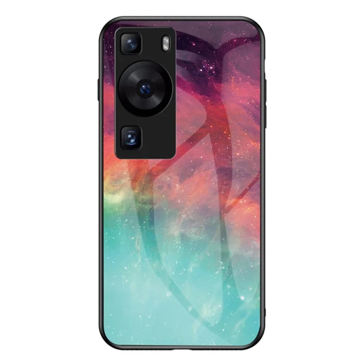 Für Huawei P60 / P60 Pro 5G PC+TPU+Gehärtetes Glas Sternenhimmel-Muster Handyhülle Stoßfeste Abdeckung - Farbe Sternenhimmel
