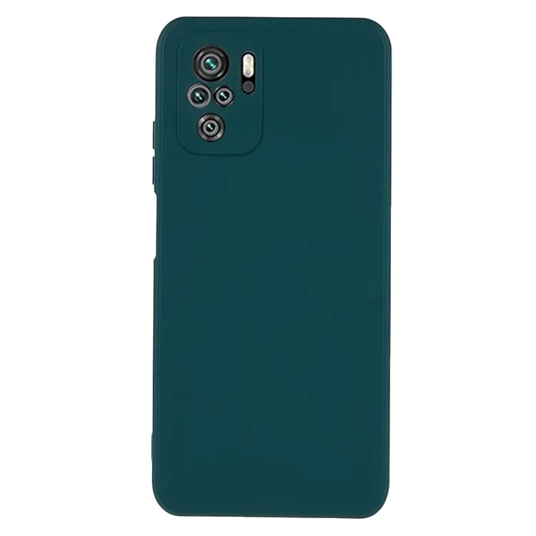 Für Xiaomi Redmi Note 10 4G / Note 10S 4G / Poco M5s 4G gummi-beschichtetes TPU-Etui mit Futter-Telefonabdeckung - Armeegrün