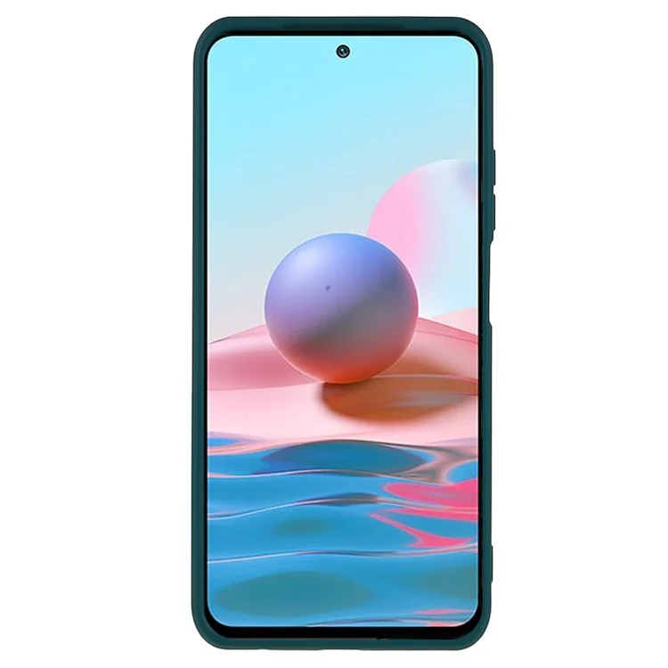 Für Xiaomi Redmi Note 10 4G / Note 10S 4G / Poco M5s 4G gummi-beschichtetes TPU-Etui mit Futter-Telefonabdeckung - Armeegrün