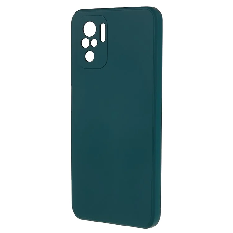 Für Xiaomi Redmi Note 10 4G / Note 10S 4G / Poco M5s 4G gummi-beschichtetes TPU-Etui mit Futter-Telefonabdeckung - Armeegrün