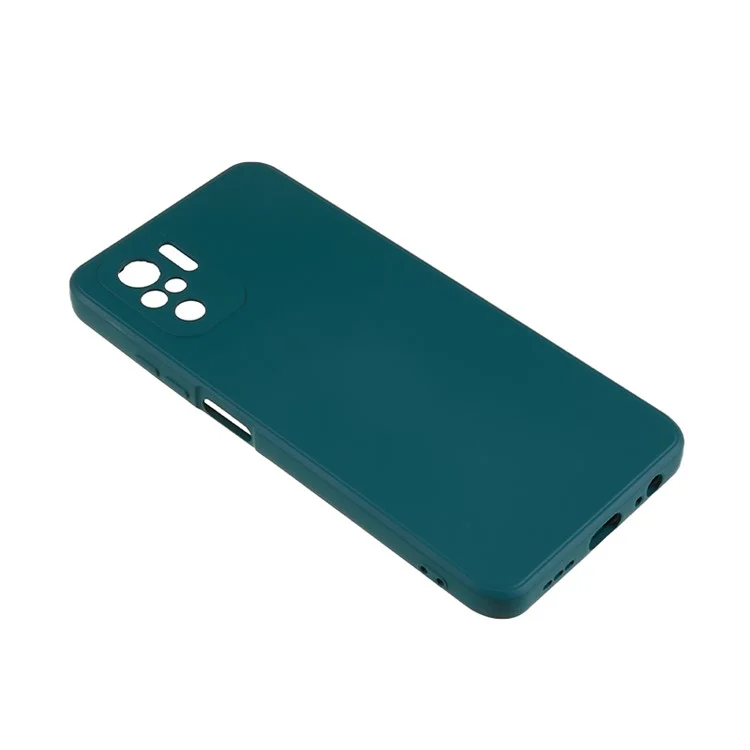 Für Xiaomi Redmi Note 10 4G / Note 10S 4G / Poco M5s 4G gummi-beschichtetes TPU-Etui mit Futter-Telefonabdeckung - Armeegrün