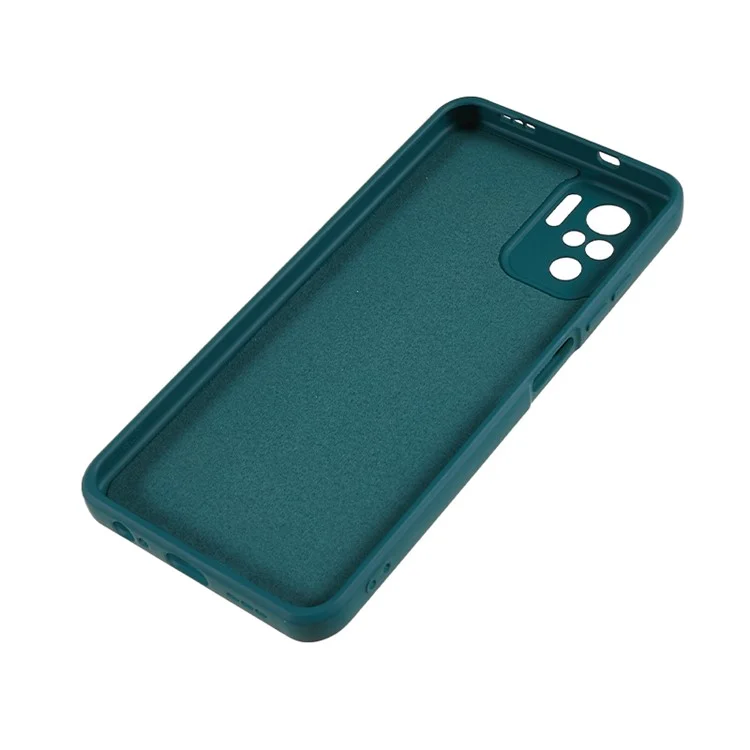 Für Xiaomi Redmi Note 10 4G / Note 10S 4G / Poco M5s 4G gummi-beschichtetes TPU-Etui mit Futter-Telefonabdeckung - Armeegrün