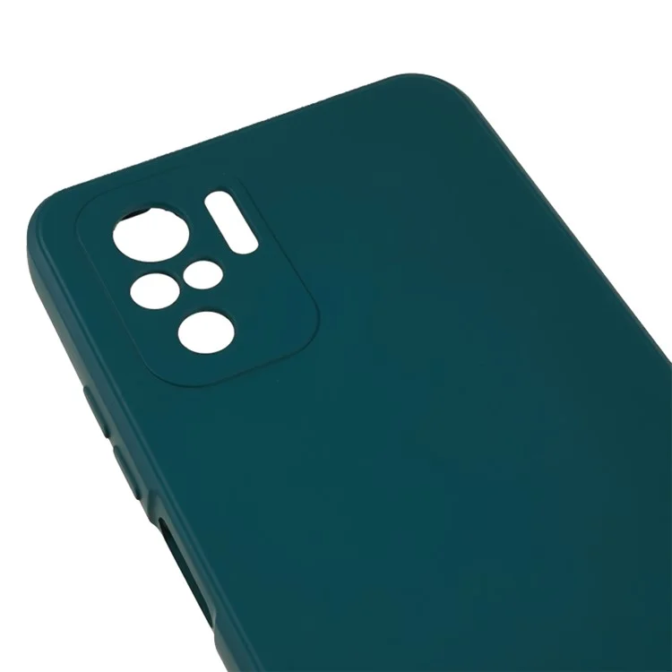 Für Xiaomi Redmi Note 10 4G / Note 10S 4G / Poco M5s 4G gummi-beschichtetes TPU-Etui mit Futter-Telefonabdeckung - Armeegrün