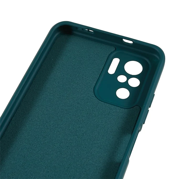 Für Xiaomi Redmi Note 10 4G / Note 10S 4G / Poco M5s 4G gummi-beschichtetes TPU-Etui mit Futter-Telefonabdeckung - Armeegrün
