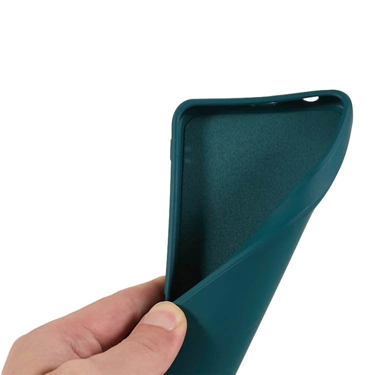 Für Xiaomi Redmi Note 10 4G / Note 10S 4G / Poco M5s 4G gummi-beschichtetes TPU-Etui mit Futter-Telefonabdeckung - Armeegrün