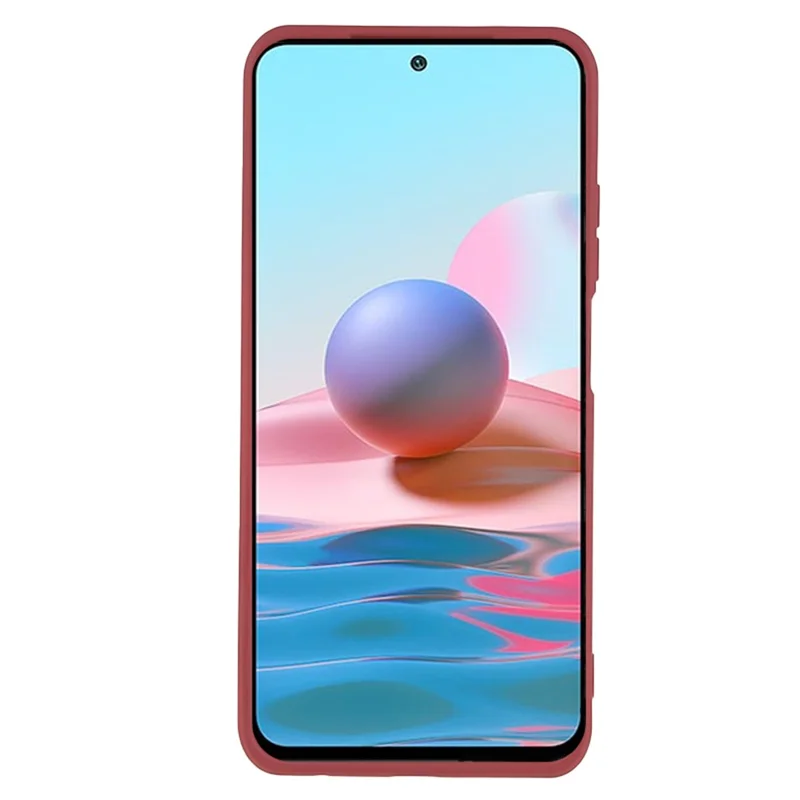 For Xiaomi Redmi Note 10 4G / Note 10S 4G / Poco M5s 4G Rubberized TPU Case Fiber Lining Phone Cover - Hawthorn Red