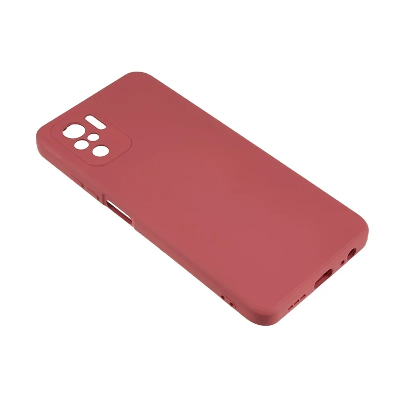 For Xiaomi Redmi Note 10 4G / Note 10S 4G / Poco M5s 4G Rubberized TPU Case Fiber Lining Phone Cover - Hawthorn Red