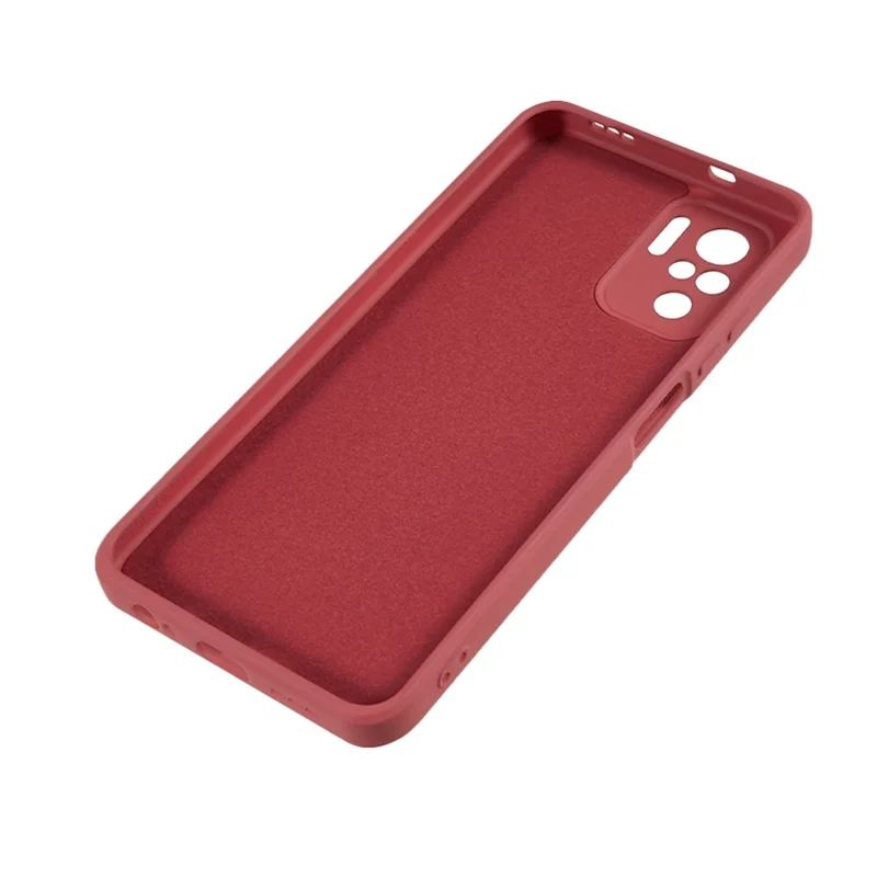 For Xiaomi Redmi Note 10 4G / Note 10S 4G / Poco M5s 4G Rubberized TPU Case Fiber Lining Phone Cover - Hawthorn Red