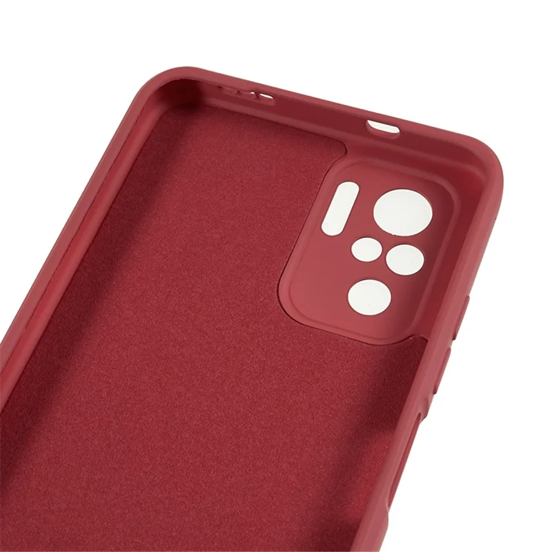For Xiaomi Redmi Note 10 4G / Note 10S 4G / Poco M5s 4G Rubberized TPU Case Fiber Lining Phone Cover - Hawthorn Red