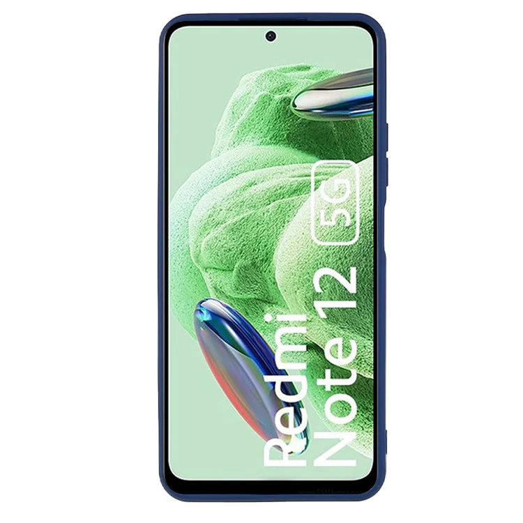 Coque de téléphone à bord droit pour Xiaomi Redmi Note 12 5G (Inde) / Poco X5 5G, Boîtier de protection anti-rayures en TPU souple avec découpes précises - Saphir