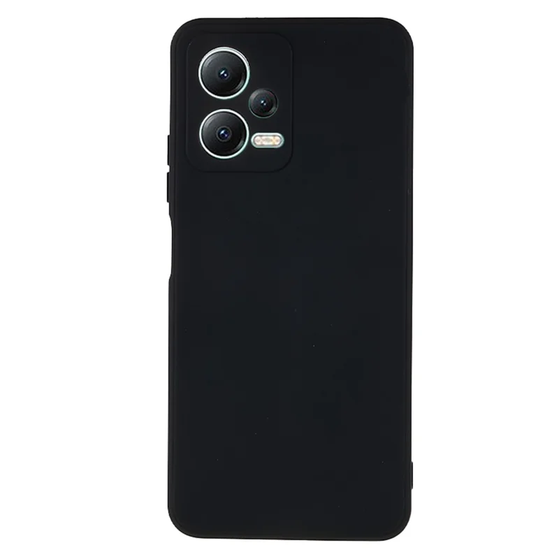 Straight Edge Phone Case for Xiaomi Redmi Note 12 5G (India) / Poco X5 5G , Soft TPU Precise Cutout Anti-Scratch Cover - Black