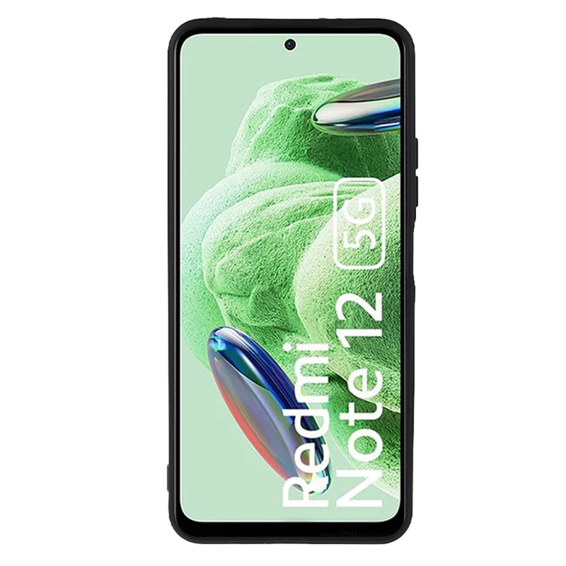 Straight Edge Phone Case for Xiaomi Redmi Note 12 5G (India) / Poco X5 5G , Soft TPU Precise Cutout Anti-Scratch Cover - Black