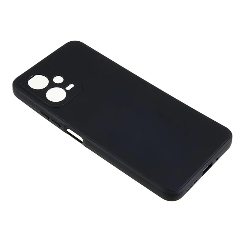 Straight Edge Phone Case for Xiaomi Redmi Note 12 5G (India) / Poco X5 5G , Soft TPU Precise Cutout Anti-Scratch Cover - Black