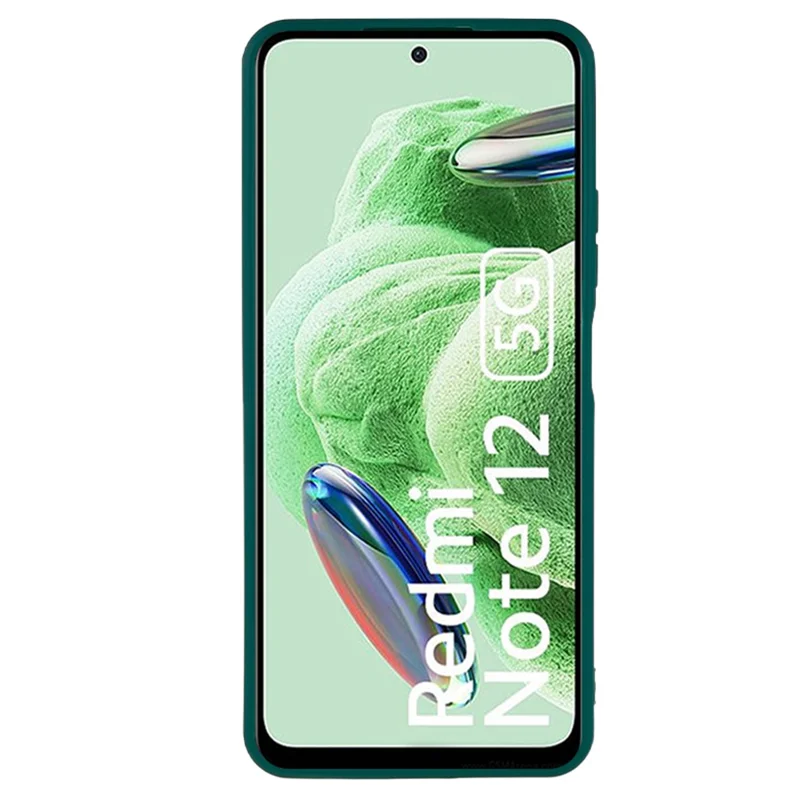 Custodia per telefono con bordi dritti per Xiaomi Redmi Note 12 5G (India) / Poco X5 5G, in TPU morbido con taglio preciso, antigraffio - Verde Militare