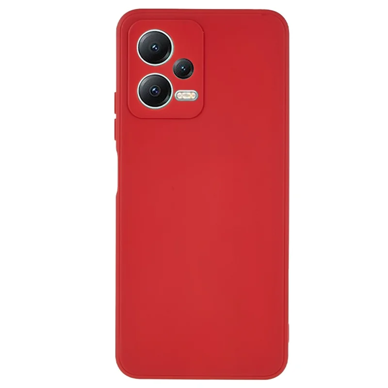 Straight Edge Phone Case for Xiaomi Redmi Note 12 5G (India) / Poco X5 5G , Soft TPU Precise Cutout Anti-Scratch Cover - Red