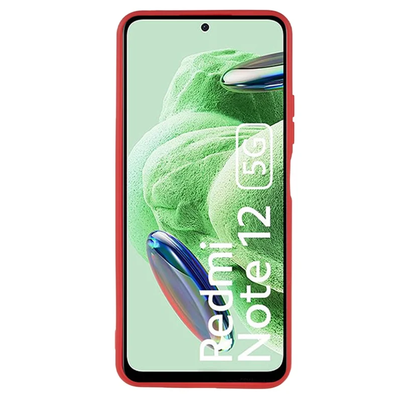 Straight Edge Phone Case for Xiaomi Redmi Note 12 5G (India) / Poco X5 5G , Soft TPU Precise Cutout Anti-Scratch Cover - Red
