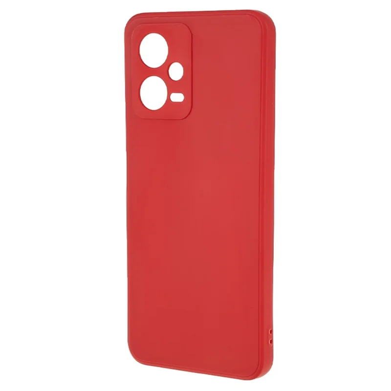 Straight Edge Phone Case for Xiaomi Redmi Note 12 5G (India) / Poco X5 5G , Soft TPU Precise Cutout Anti-Scratch Cover - Red