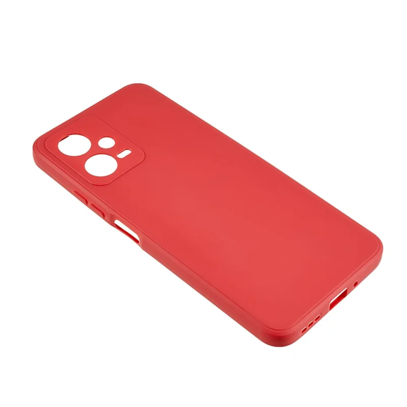 Straight Edge Phone Case for Xiaomi Redmi Note 12 5G (India) / Poco X5 5G , Soft TPU Precise Cutout Anti-Scratch Cover - Red