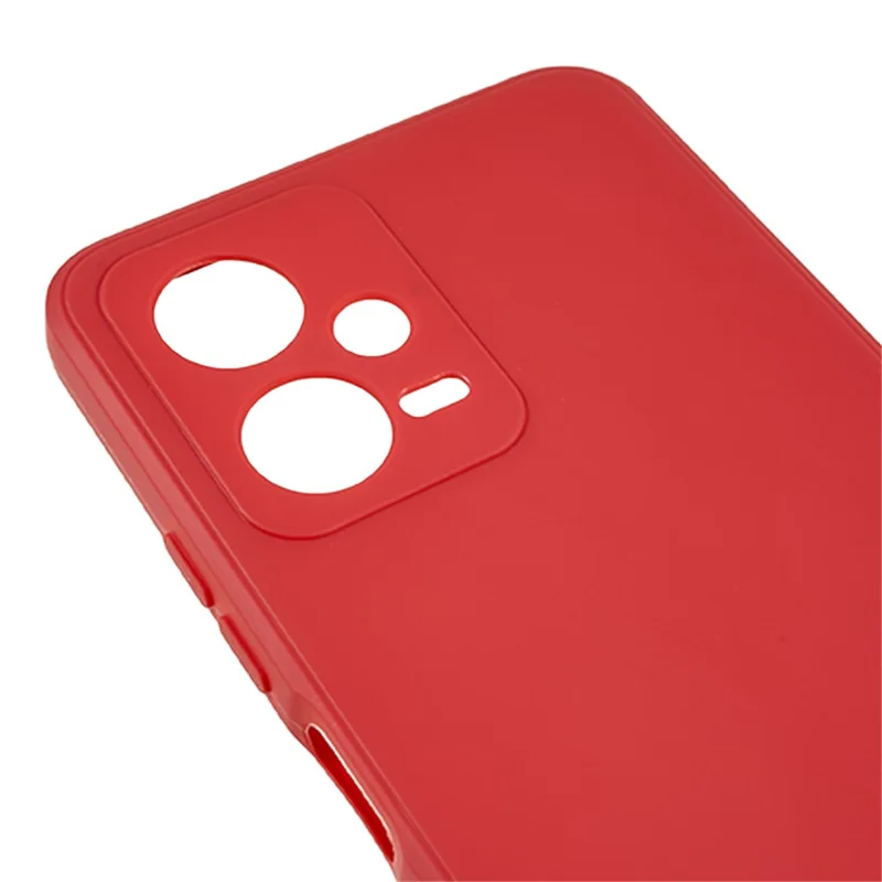 Straight Edge Phone Case for Xiaomi Redmi Note 12 5G (India) / Poco X5 5G , Soft TPU Precise Cutout Anti-Scratch Cover - Red