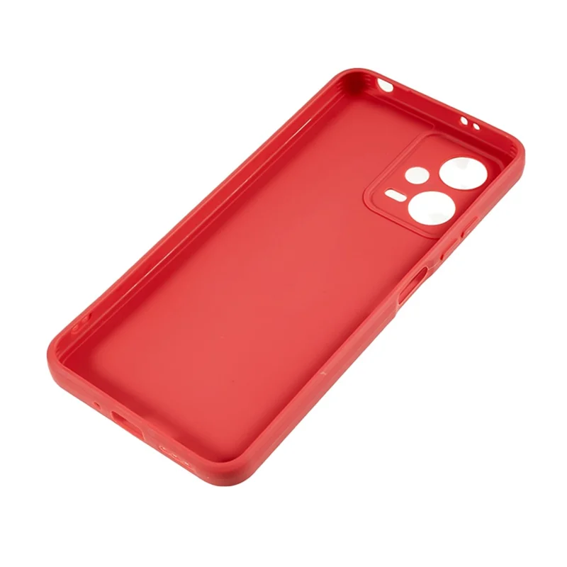 Straight Edge Phone Case for Xiaomi Redmi Note 12 5G (India) / Poco X5 5G , Soft TPU Precise Cutout Anti-Scratch Cover - Red