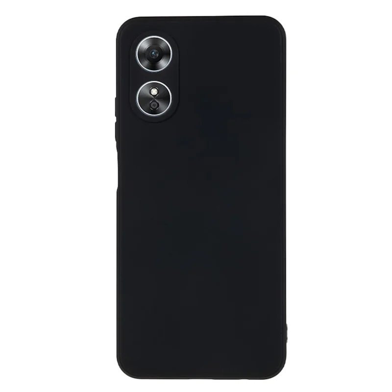 Para Oppo A17 4G TPU Funda de Teléfono de Borde Recto Corte Preciso Protección de Cámara Cubierta - Negro