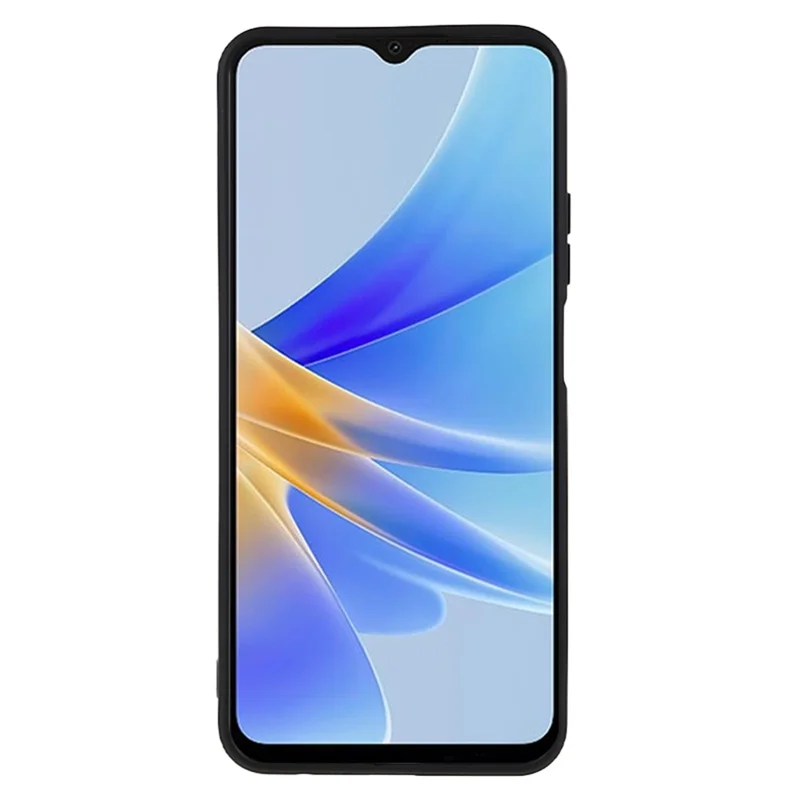 Para Oppo A17 4G TPU Funda de Teléfono de Borde Recto Corte Preciso Protección de Cámara Cubierta - Negro