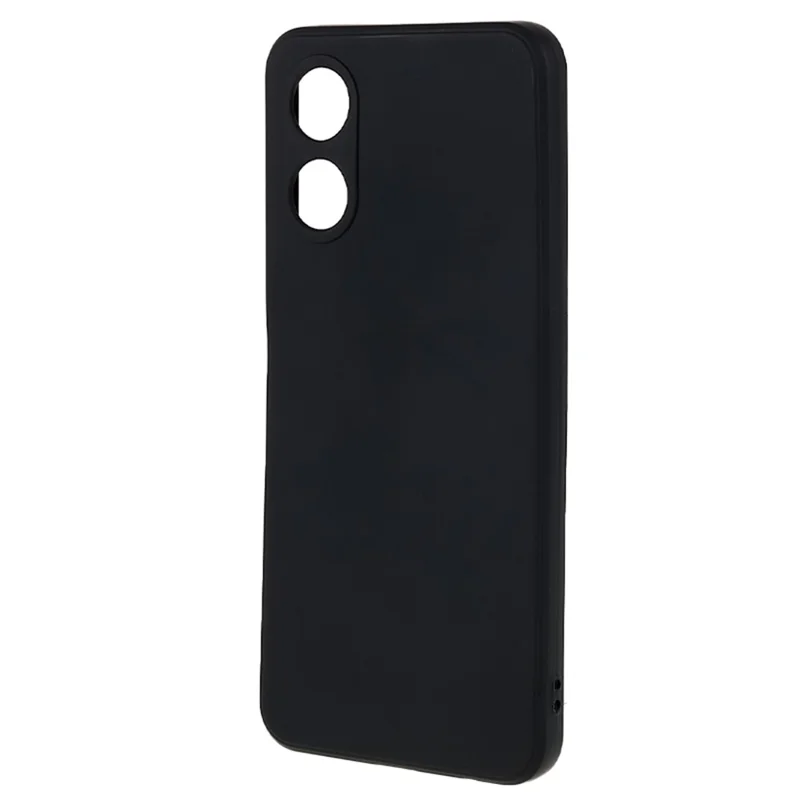 Para Oppo A17 4G TPU Funda de Teléfono de Borde Recto Corte Preciso Protección de Cámara Cubierta - Negro