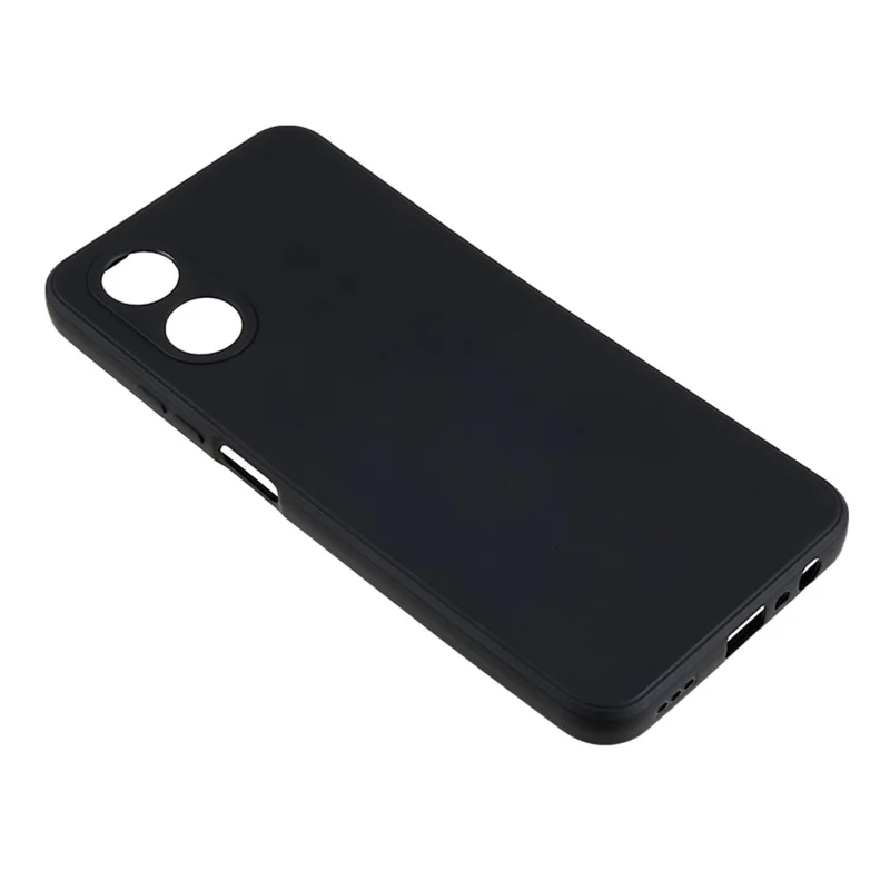 Para Oppo A17 4G TPU Funda de Teléfono de Borde Recto Corte Preciso Protección de Cámara Cubierta - Negro