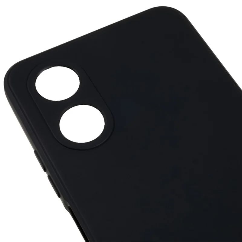 Para Oppo A17 4G TPU Funda de Teléfono de Borde Recto Corte Preciso Protección de Cámara Cubierta - Negro
