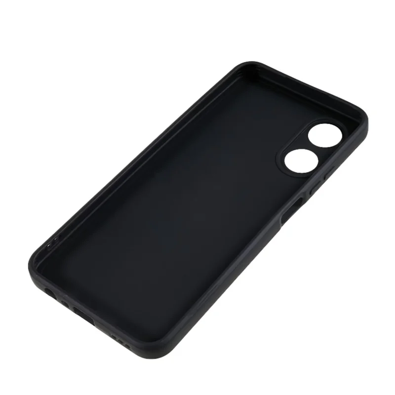 Para Oppo A17 4G TPU Funda de Teléfono de Borde Recto Corte Preciso Protección de Cámara Cubierta - Negro