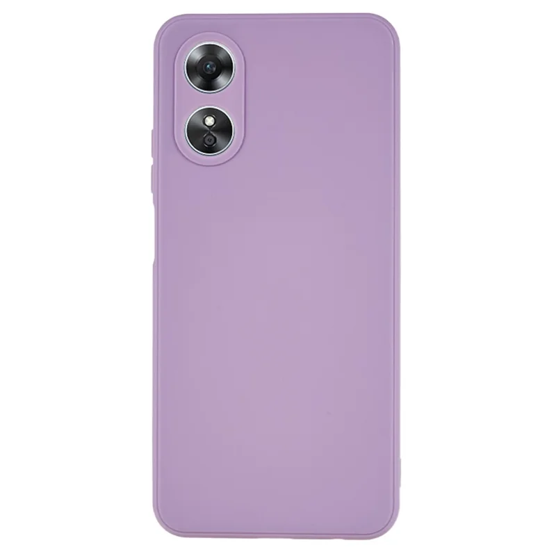 For Oppo A17 4G TPU Straight Edge Phone Case Precise Cutout Camera Protection Cover - Light Purple
